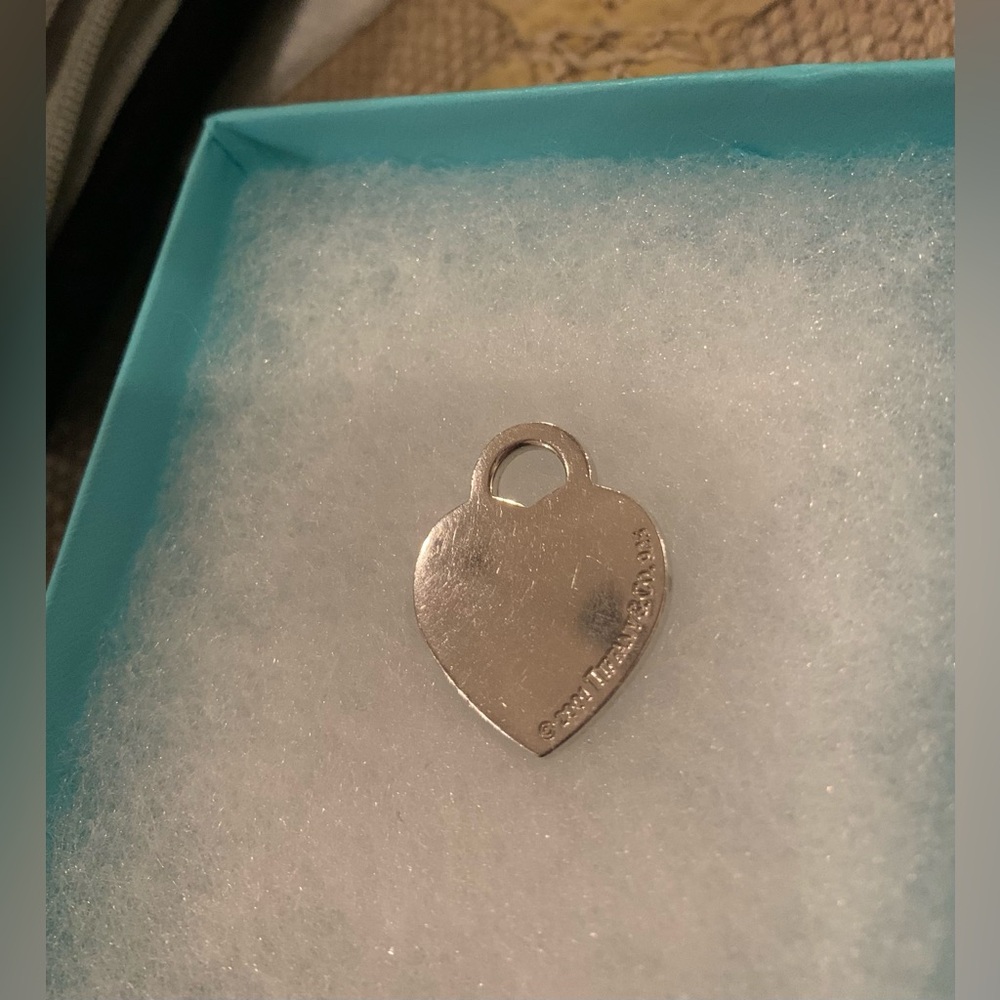Tiffany & Co. 2001 Heart Sterling Silver Blank Pendant Charm, No Engravings, 1”